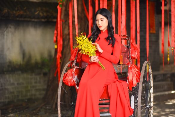 Chụp ảnh áo dài tết Việt Nam đẹp